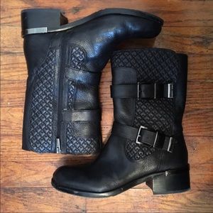 Vince Camuto Welton Buckle Quilted Moto Boots